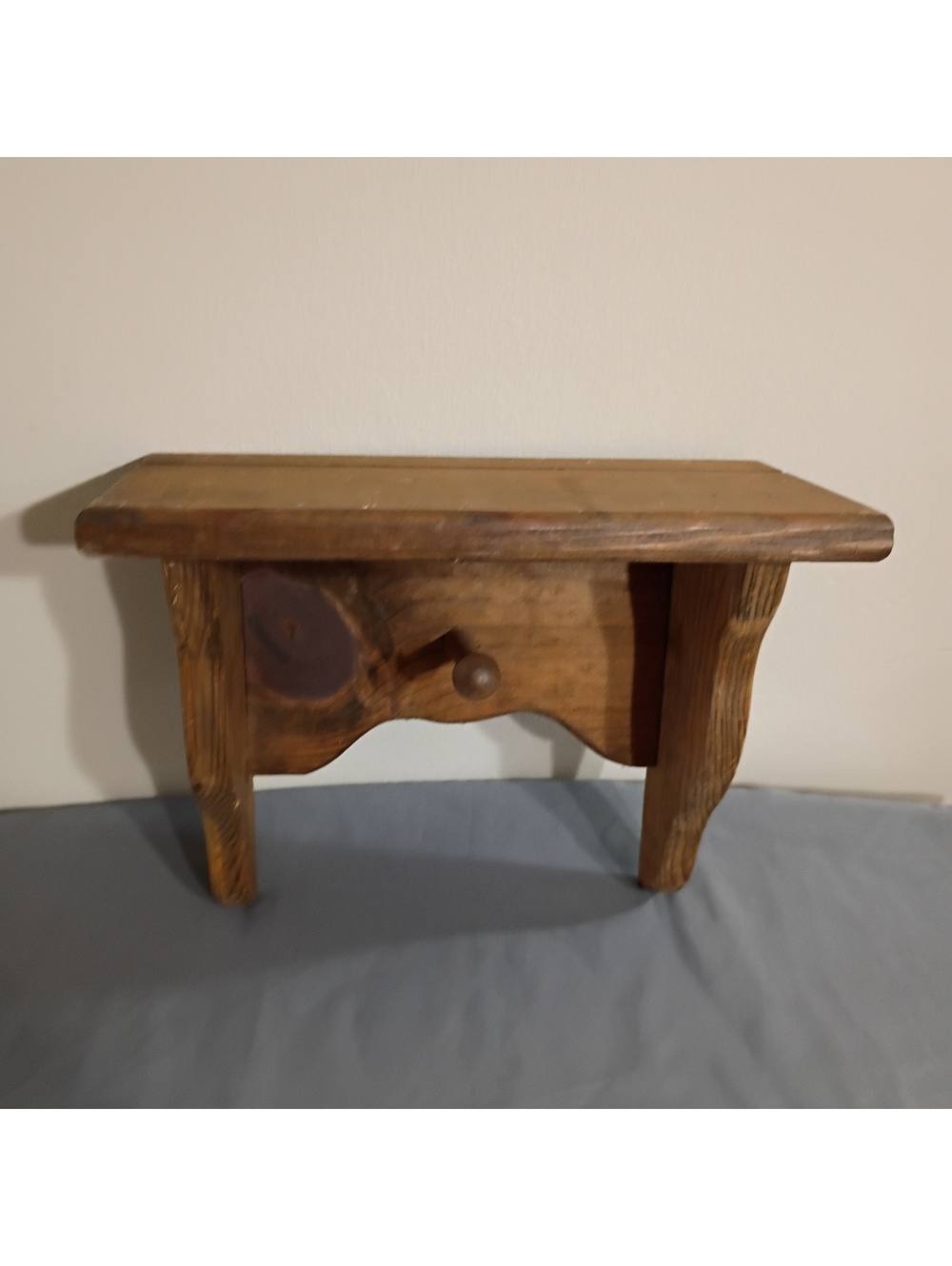 Rustic Wooden Wall Shelf with Drawer